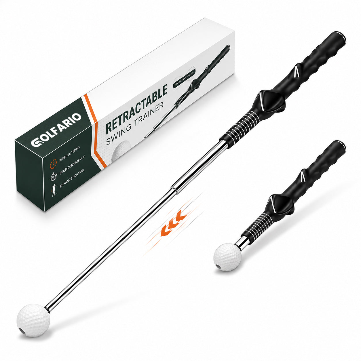 Retractable Golf Swing Trainer – 4-in-1 Practice Aid Rod