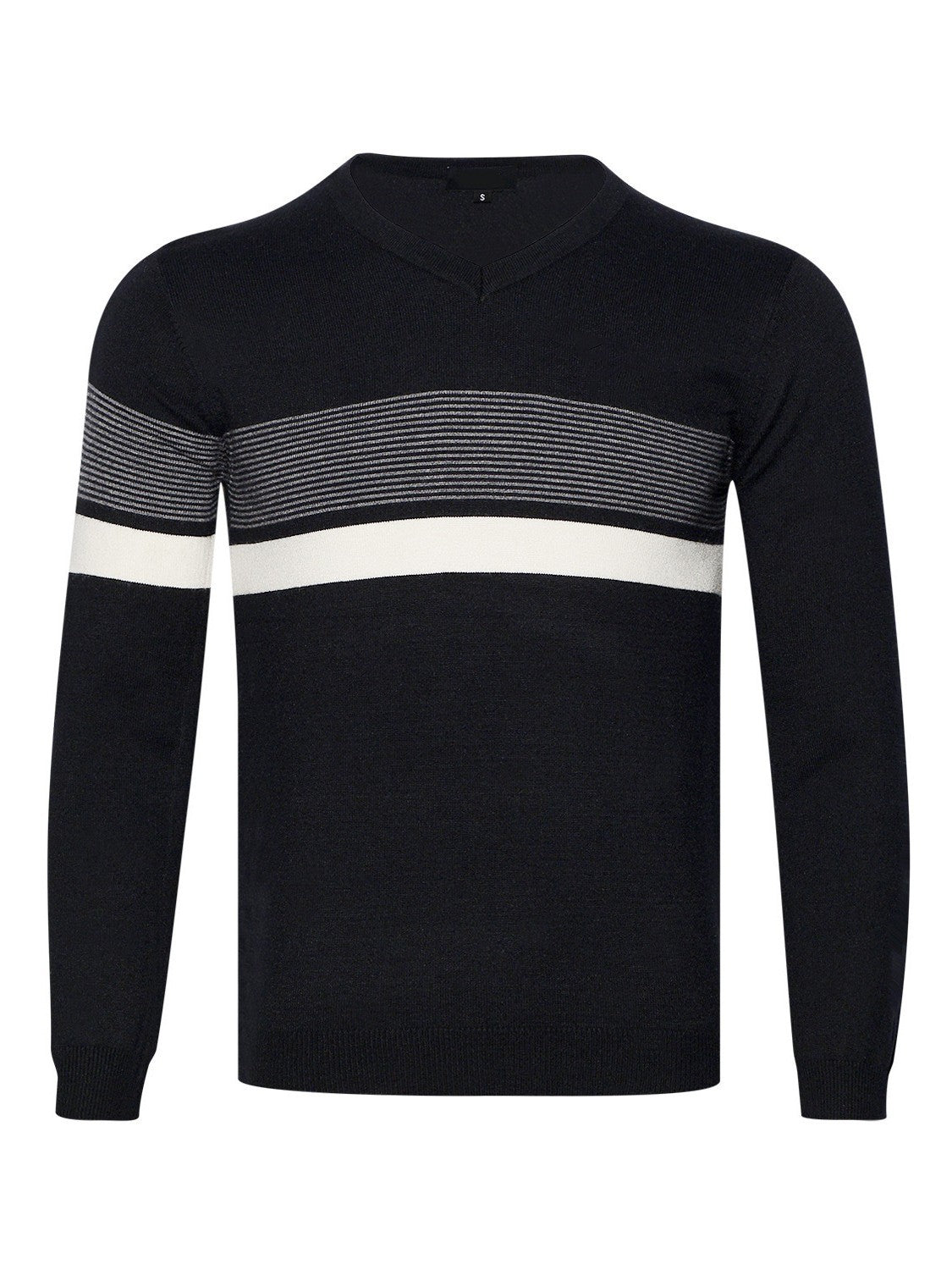 Golfario - Men's Breathable Crew-Neck Striped Golf Pullover View 2