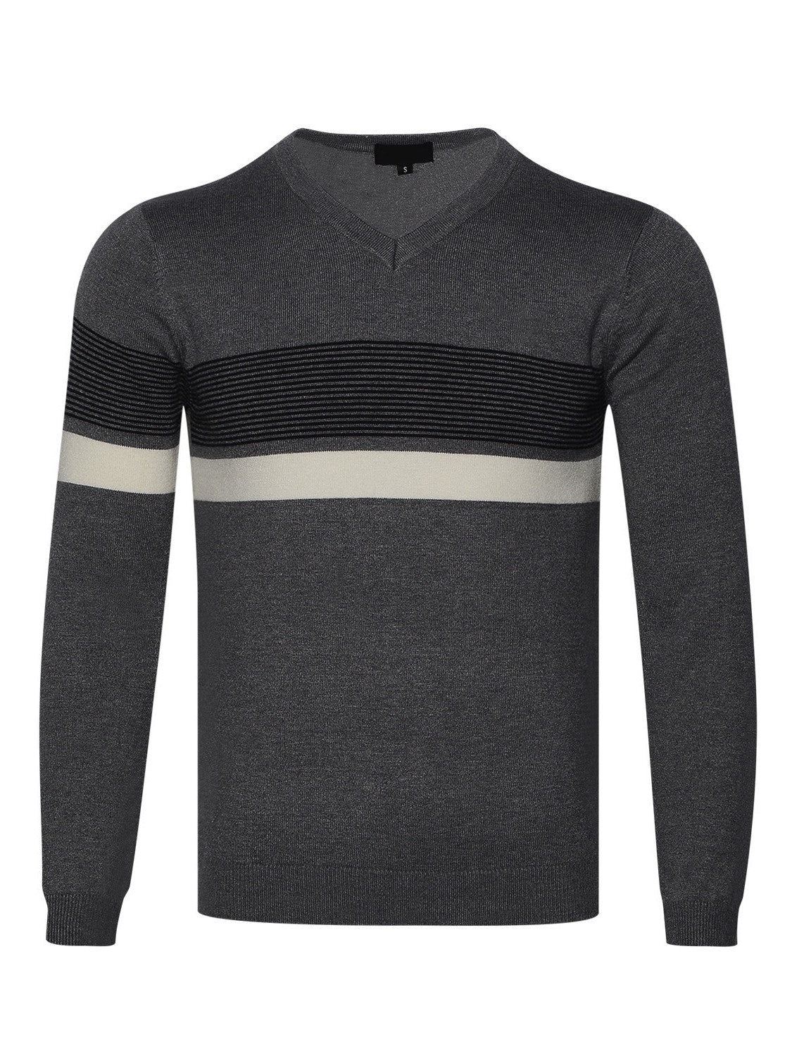 Golfario - Men's Breathable Crew-Neck Striped Golf Pullover View 4